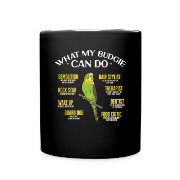 Budgerigar Perruche Oiseau Cadeau pour animaux de compagnie - Mug uni - noir - Devant