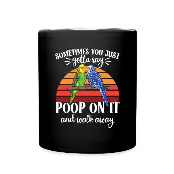 Budgerigar Parakeet Bird Pet Gift - Full Colour Mug - black - Front