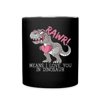 Rawr signifie que je t’aime à la Saint-Valentin des dinosaures - Mug uni - noir - Devant