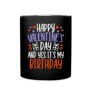Valentinstag Herztag Amor Liebe Beziehung - Tasse einfarbig - Schwarz - Vorne
