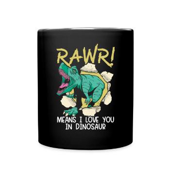 Rawr signifie que je t’aime à la Saint-Valentin des dinosaures - Mug uni - noir - Devant