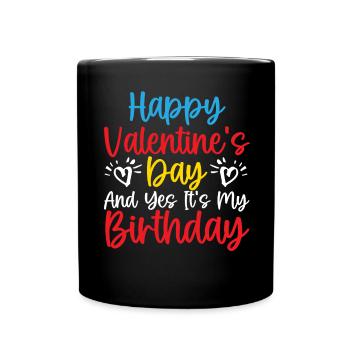 Valentinstag Herztag Amor Liebe Beziehung - Tasse einfarbig - Schwarz - Vorne