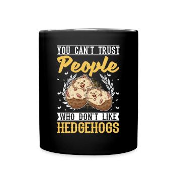 Hedgehog Gift Stacheligel - Full Colour Mug - black - Front