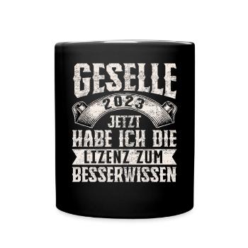 Geselle 2023 Gesellenprüfung - Tasse einfarbig - Schwarz - Vorne