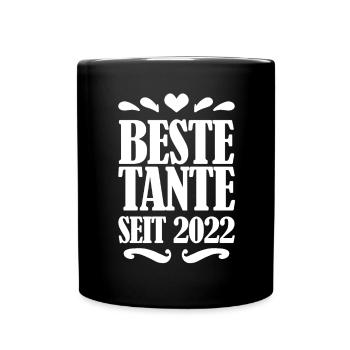 Beste Tante seit 2022 - Tasse einfarbig - Schwarz - Vorne