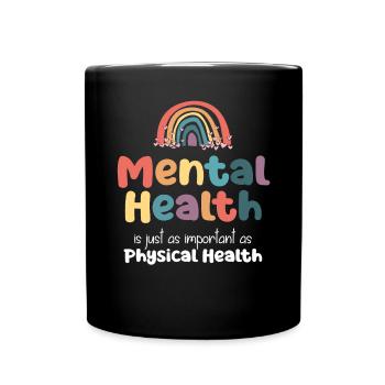 Mental Health Regenbogen - Tasse einfarbig - Schwarz - Vorne