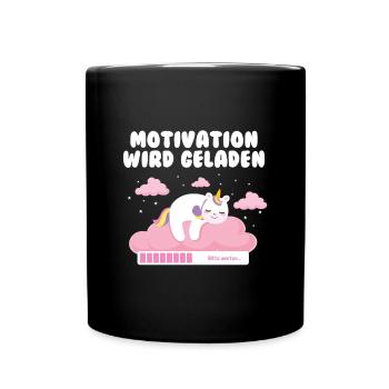 Motivation is loading unicorn baby - Full Colour Mug - black - Front
