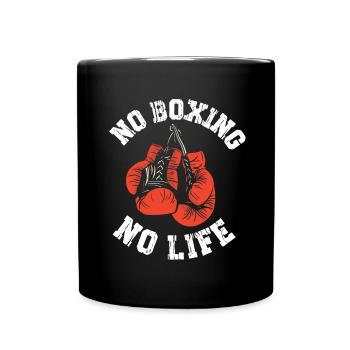 No Boxing No Life Boxhandschuhe - Tasse einfarbig - Schwarz - Vorne