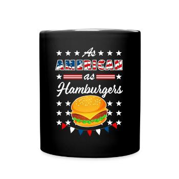 As American As Hamburgers 4th of July USA - Mug uni - noir - Devant