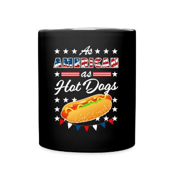 As American As Hot Dogs 4th of July USA - Mug uni - noir - Devant