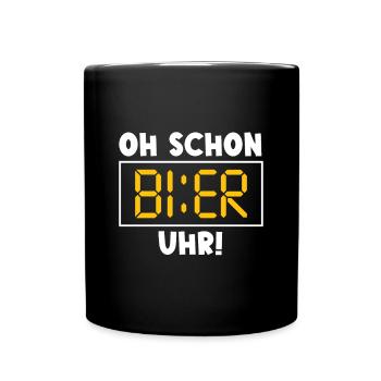 Bier Sprüche Lustiger Spruch - Tasse einfarbig - Schwarz - Vorne