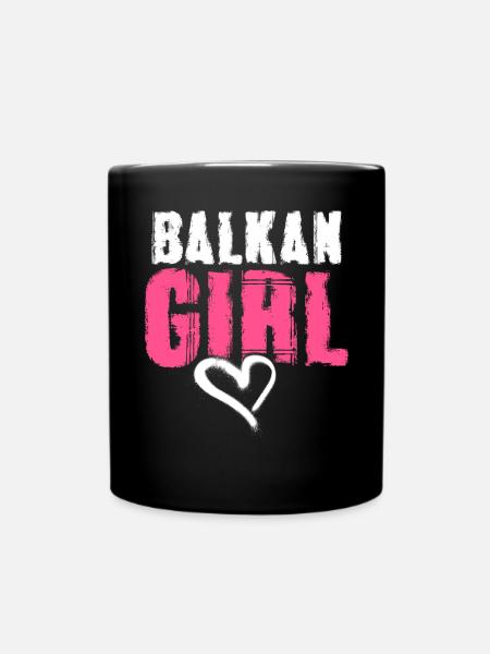 Balkan Girl Croatia Albania Kosovo Bosnia - Full Colour Mug - black