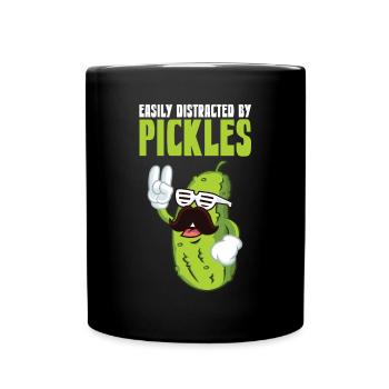 Easily Distracted By Pickles - Full Colour Mug - black - Front