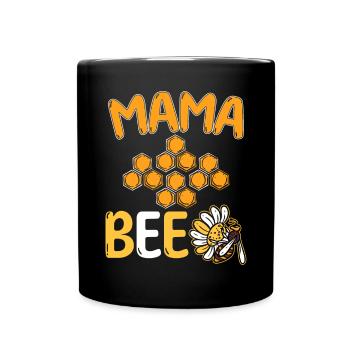 Mama Bee Imker Imkerin Honig Bauer Bienen - Tasse einfarbig - Schwarz - Vorne
