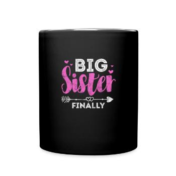 Big Sister Brother Siblings Gift - Full Colour Mug - black - Front