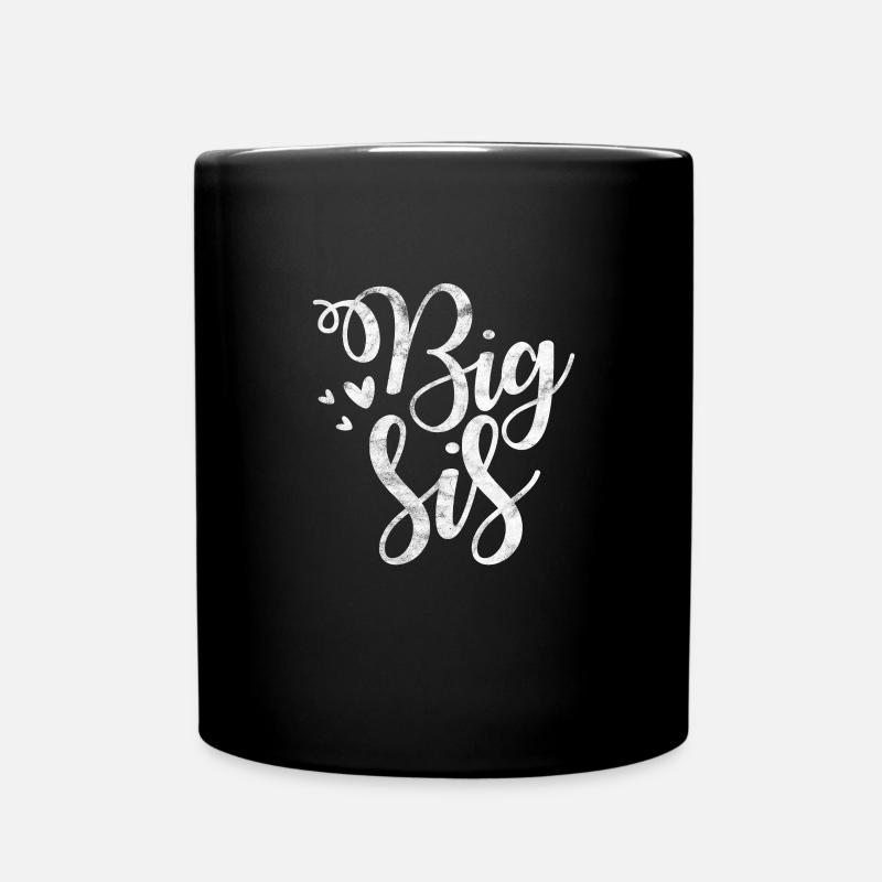 Große Schwester Bruder Geschwister Geschenk - Tasse einfarbig - Schwarz