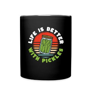 Life Is Better With Pickles - Tasse einfarbig - Schwarz - Vorne
