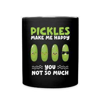Pickles Make Me Happy You Not Yo Much - Full Colour Mug - black - Front