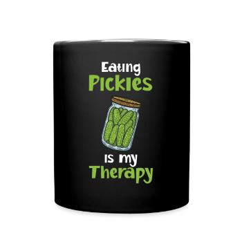 Eating Pickles Is My Therapy - Tasse einfarbig - Schwarz - Vorne