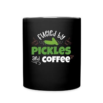 Fueied By Pickles And Coffee - Tasse einfarbig - Schwarz - Vorne