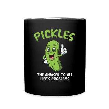 Pickles The Anwser To All Lifes Problems - Tasse einfarbig - Schwarz - Vorne