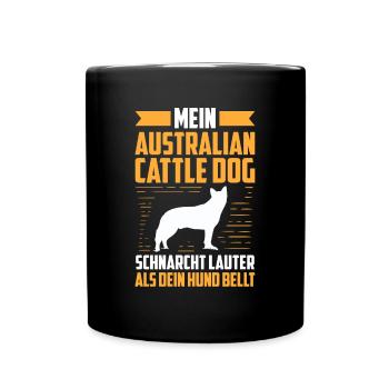 Australian Cattle Dog schnarcht laut Treibhund - Tasse einfarbig - Schwarz - Vorne