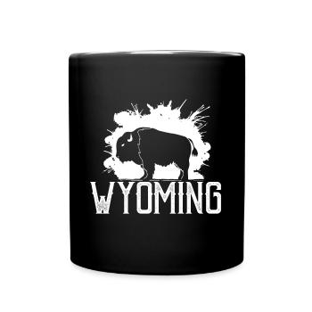 Buffalo Wyoming Nature Randonnée Montagne Souvenir - Mug uni - noir - Devant