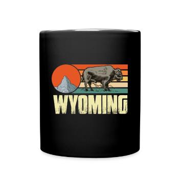 Wyoming Vintage Buffalo Nature Randonnée Mountain Souvenir - Mug uni - noir - Devant