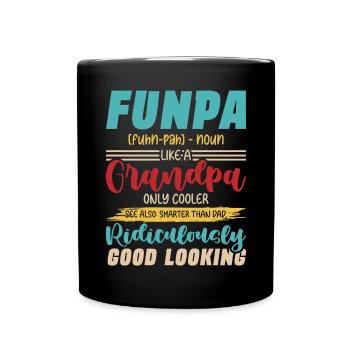 Funpa Definition Wie Ein Opa Nur Kühler - Tasse einfarbig - Schwarz - Vorne