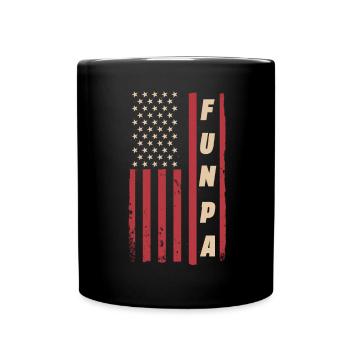 Funpa Us Flag Papa Opa Vatertag - Tasse einfarbig - Schwarz - Vorne