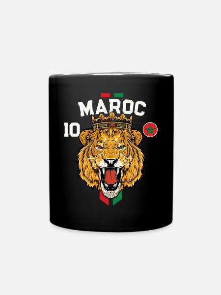 Maroc Lion Drapeau Maillot Football Équipe Sport - Mug uni - noir