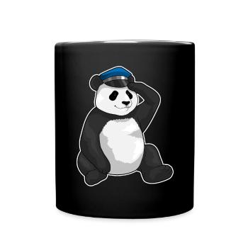 Panda Policeman Police Cap Police - Full Colour Mug - black - Front