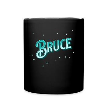 Bruce Namen personalisiert - Tasse einfarbig - Schwarz - Vorne