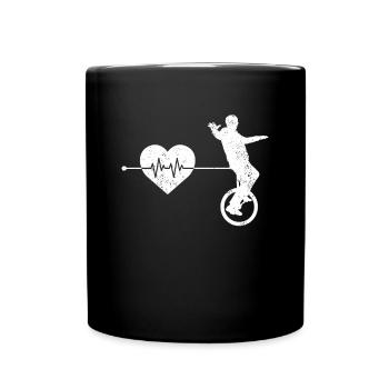 Unicycle heartbeat - Full Colour Mug - black - Front