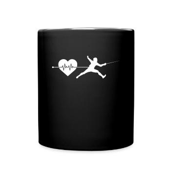 Fencing heartbeat - Full Colour Mug - black - Front