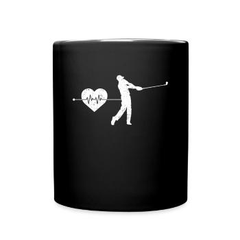 Golf heartbeat - Full Colour Mug - black - Front