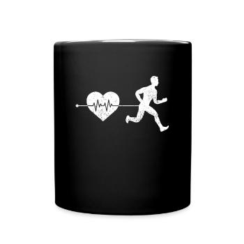 Rythme cardiaque de jogging - Mug uni - noir - Devant
