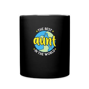 The best aunt in the world - Godmother Mrs. Mother's Day - Full Colour Mug - black - Front