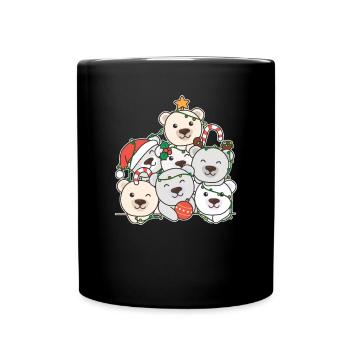 Arbre de Noël de l’ours polaire Drôle d’animal de Noël - Mug uni - noir - Devant