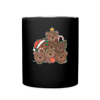 Ours Arbre de Noël Drôle Animal Noël - Mug uni - noir - Devant