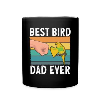 Budgerigar Parakeet Bird Pet Gift - Full Colour Mug - black - Front