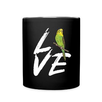 Budgerigar Perruche Oiseau Cadeau pour animaux de compagnie - Mug uni - noir - Devant