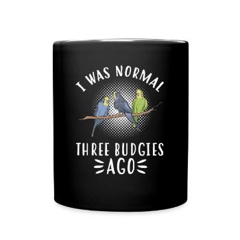 Budgerigar Parakeet Bird Pet Gift - Full Colour Mug - black - Front