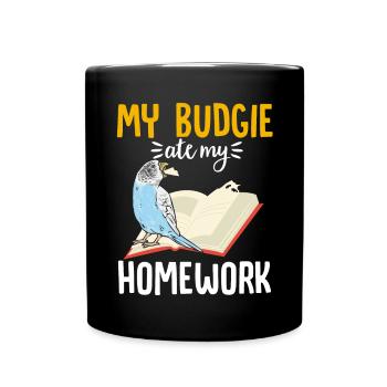 Budgerigar Parakeet Bird Pet Gift - Full Colour Mug - black - Front