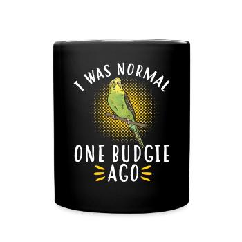 Budgerigar Parakeet Bird Pet Gift - Full Colour Mug - black - Front