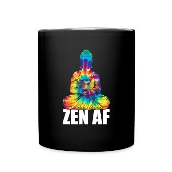 Zen AF Buddha Namaste Yoga Meditate Workout - Full Colour Mug - black - Front