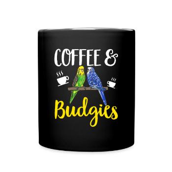 Budgerigar Perruche Oiseau Cadeau pour animaux de compagnie - Mug uni - noir - Devant