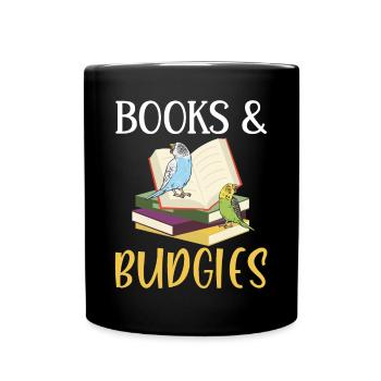 Budgerigar Parakeet Bird Pet Gift - Full Colour Mug - black - Front