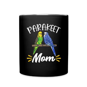 Budgerigar Parakeet Bird Pet Gift - Full Colour Mug - black - Front