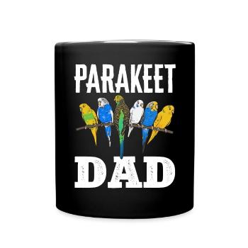 Budgerigar Parakeet Bird Pet Gift - Full Colour Mug - black - Front